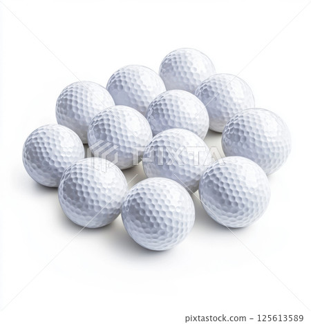 Golf balls isolated on white 125613589