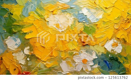 Spring image: Colorful oil painting abstract art texture stylish background 125613762