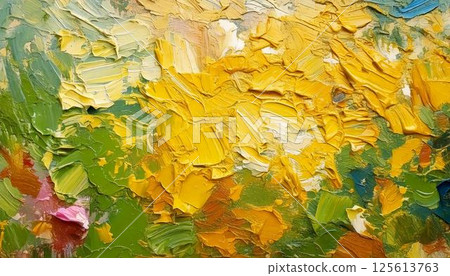 Spring image: Colorful oil painting abstract art texture stylish background 125613763
