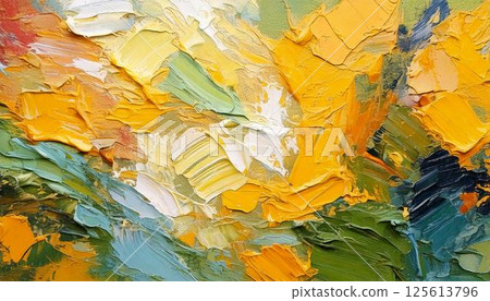 Spring image: Colorful oil painting abstract art texture stylish background 125613796