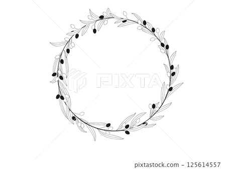 天然橄欖手繪線描 125614557