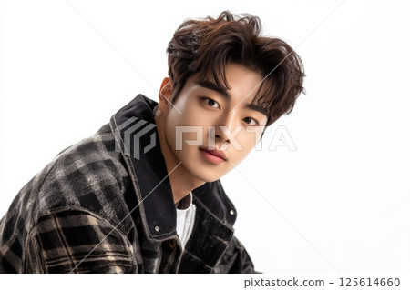 Smiling young Asian man in casual fashion portrait 125614660