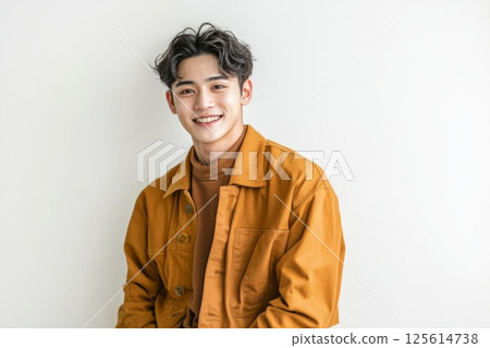 穿著休閒時尚肖像的微笑亞洲年輕男子 穿著休閒時尚肖像的微笑亞洲年輕男子 125614738