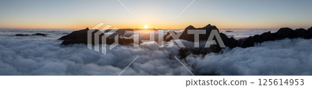 Beautiful Sunset Mountain View, Pico do Arieiro, Madeira Island. Beautiful Sunset Mountain View, Pico do Arieiro, Madeira Island. 125614953
