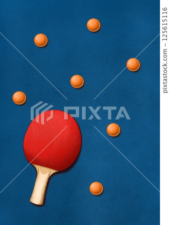 Ping Pong Game, Table Tennis, Racket and Ball Poster 125615116