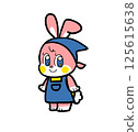 Retro rabbit shop assistant (standing portrait) 125615638