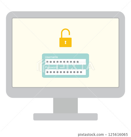 Computer login image, unlock illustration 125616065