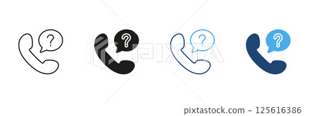 Phone With Question Mark Icon Set. Customer Support, Inquiry, And Helpline Communication Symbol Collection. Assistance And Information Request. Isolated Vector Illustration Phone With Question Mark Icon Set. Customer Support, Inquiry, And Helpline Communication Symbol Collection. Assistance And Information Request. Isolated Vector Illustration 125616386