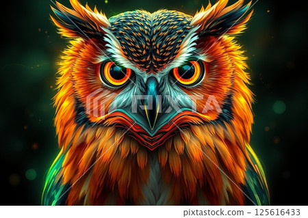 A vibrant owl 125616433