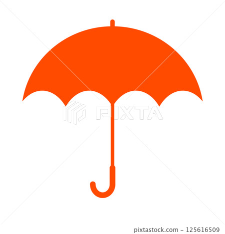 Red orange umbrella illustration icon, solid color, simple, white background, vector, png Red orange umbrella illustration icon, solid color, simple, white background, vector, png 125616509