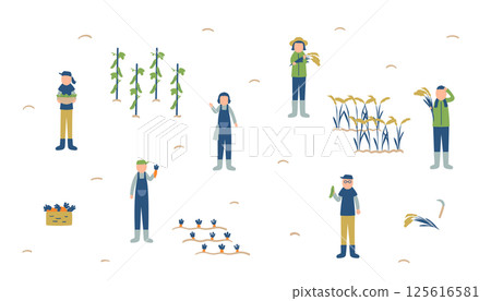 Farmer's illustration set 125616581