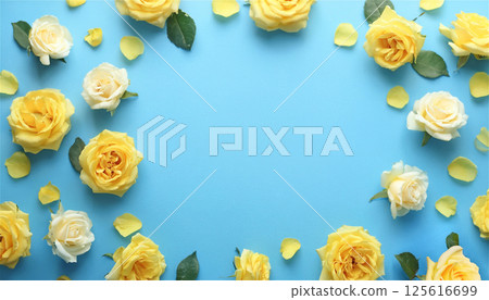 父親節黃色與白色玫瑰框架 父親節黃色與白色玫瑰框架 125616699