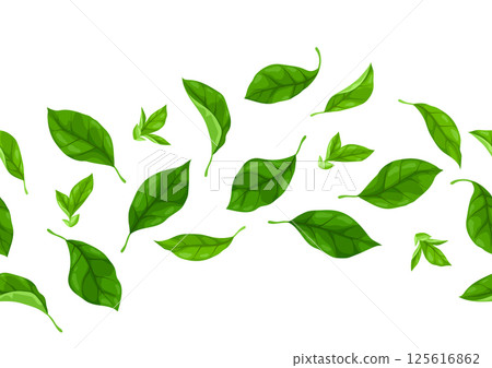 Pattern with leaves. Spring or summer stylized foliage. 125616862