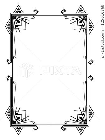 Frame in art nouveau style. Decorative geometric element. 125616869