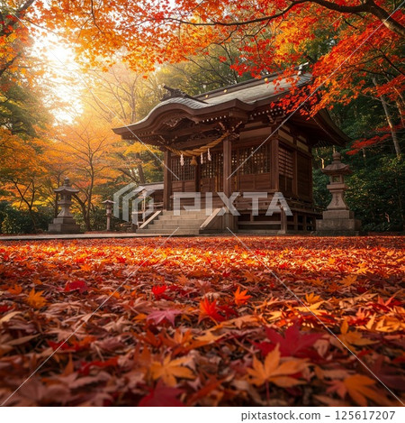 The mountain gate, dyed in autumn leaves The mountain gate, dyed in autumn leaves 125617207