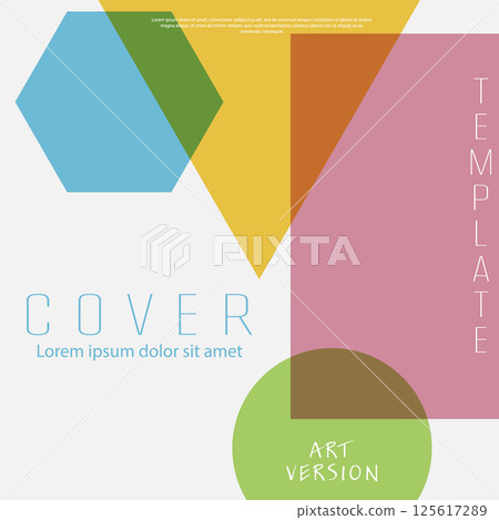 Layout of designer packaging of goods, creation of simple backgrounds, cover, banner, brochure, poster. Creative idea of geometric composition for creative design 125617289