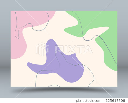 Abstract background with deformed shapes and lines. A simple color composition for posters, posters, banners, covers 125617306