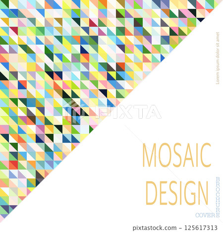 Mosaic of multicolored triangles. layout for background, cover, screensaver, website and creative idea. The idea of interior design, corporate style and decorative creativity 125617313