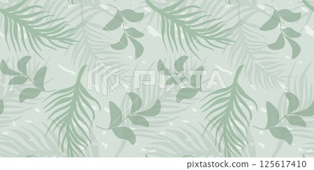 Tropical print with palm leaves 125617410