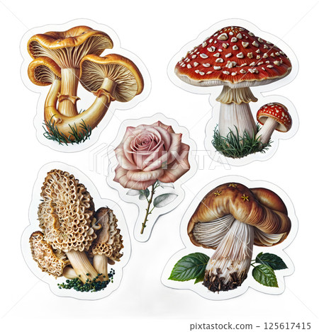 Mushroom stickerbox 125617415