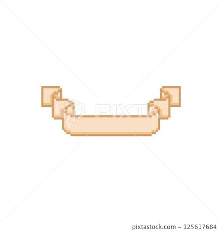 8 bit pixel retro ribbon. Vector illustration of empty frame. 125617684