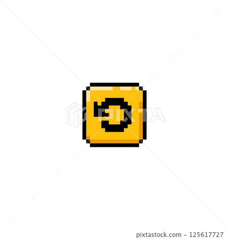 Turn back arrow pixel vector icon, left side direction round pointer, previous cursor button UI UX interface game option Turn back arrow pixel vector icon, left side direction round pointer, previous cursor button UI UX interface game option 125617727