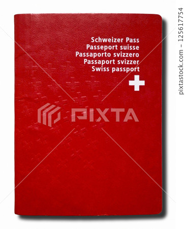 Swiss passport isolated on a white background 125617754