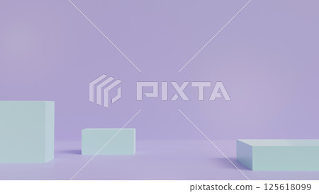 3D Rendering cube stage with purple background for studio, blank space and product 125618099