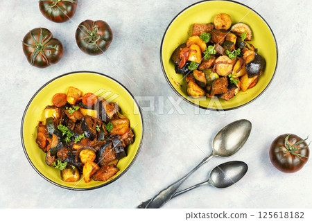 Autumnal vegetable stew. Autumnal vegetable stew. 125618182