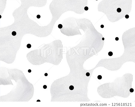 Black and white wavy dots abstract seamless... - Stock Illustration ...