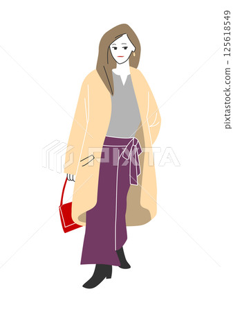 Character illustration: Stylish woman full body pose 125618549