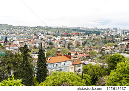 Tbilisi panorama from above. Tbilisi cityscape, Georgia 125618687