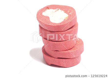 Pieces of tasty halva isolated on white 125619224