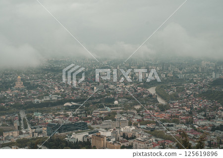 Tbilisi panorama from above. Tbilisi cityscape, Georgia 125619896