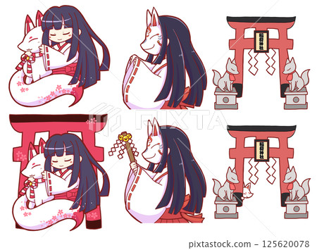 稻荷神社與巫女套裝 125620078