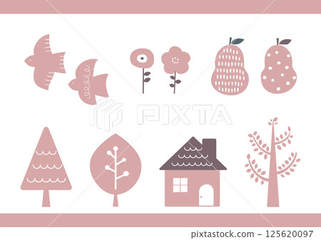 斯堪的納維亞風格插畫圖示集 2 斯堪的納維亞風格插畫圖示集 2 125620097