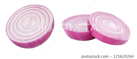 Red onion isolated on a white background 125620264