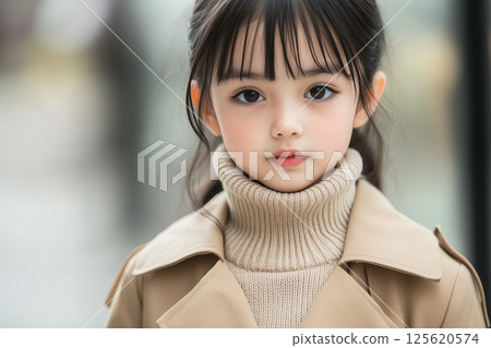 AI-generated image: Child in a trench coat 125620574
