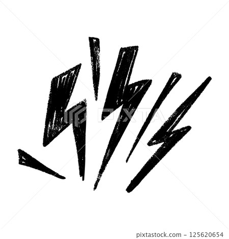 lightning thunderbolt with power outline. Electric flash energy. Flat vector illustration isolated on white background. lightning thunderbolt with power outline. Electric flash energy. Flat vector illustration isolated on white background. 125620654