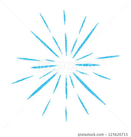 Blue Radiant sunburst with abstract rays and starburst lines. Circular radial light elements. Flat vector illustration isolated on white background. Blue Radiant sunburst with abstract rays and starburst lines. Circular radial light elements. Flat vector illustration isolated on white background. 125620715