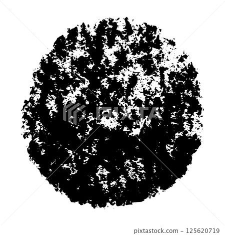 Hand-scribbled crayon circles with pastel texture. Paint oval shapes and wax pencil strokes. Flat vector illustration isolated on white background. 125620719