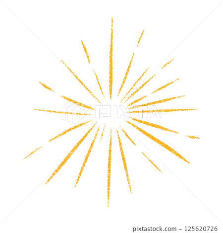 Radiating solar emblem with luminous flare patterns. Circular energy motif showcasing dynamic beams. Flat vector illustration isolated on white background. Radiating solar emblem with luminous flare patterns. Circular energy motif showcasing dynamic beams. Flat vector illustration isolated on white background. 125620726