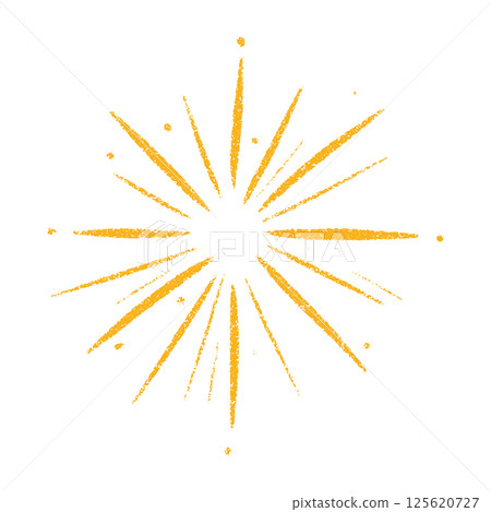 Radiating solar emblem with luminous flare patterns. Circular energy motif showcasing dynamic beams. Flat vector illustration isolated on white background. Radiating solar emblem with luminous flare patterns. Circular energy motif showcasing dynamic beams. Flat vector illustration isolated on white background. 125620727