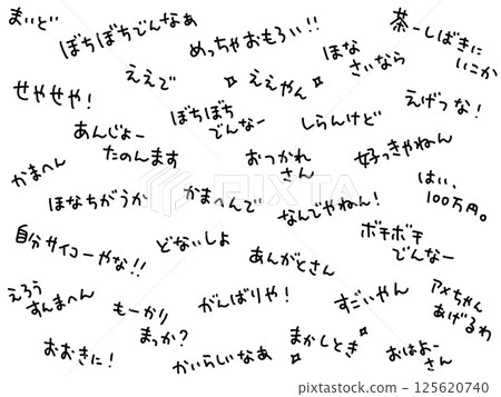 A text background sprinkled with thick Kansai and Osaka dialects A text background sprinkled with thick Kansai and Osaka dialects 125620740