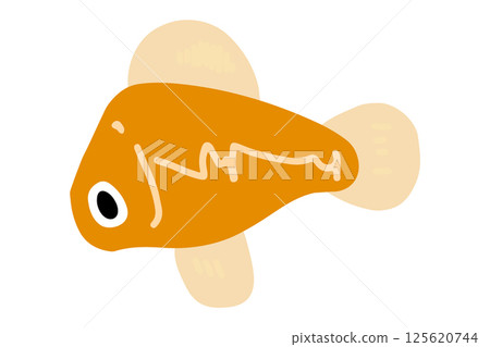 Cartoon Orange Tropical Fish Illustration 125620744