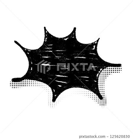 Pop art comic speech balloon with onomatopoeia effect. Cartoon dialog box and surprise sticker element. Flat vector illustration isolated on white background. 125620830