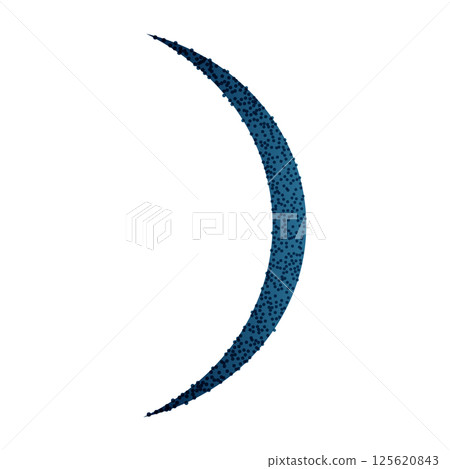 Lunar moon phases with crescent, full, and half shapes, abstract night sky design, waning eclipse line art for calendar or logo. Flat vector illustration isolated on white background. 125620843