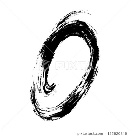 Hand drawn oval and circular doodle lines with brush, pen, and marker strokes. Sketch-style highlights and underlines for emphasis. Flat vector illustration isolated on white background. 125620846