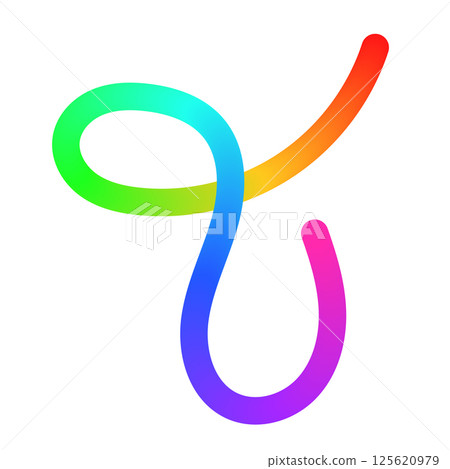Abstract wavy lines with colorful gradient ribbon shapes, organic squiggle pattern, playful doodle elements in a 3D rainbow design. Flat vector illustration isolated on white background. Abstract wavy lines with colorful gradient ribbon shapes, organic squiggle pattern, playful doodle elements in a 3D rainbow design. Flat vector illustration isolated on white background. 125620979
