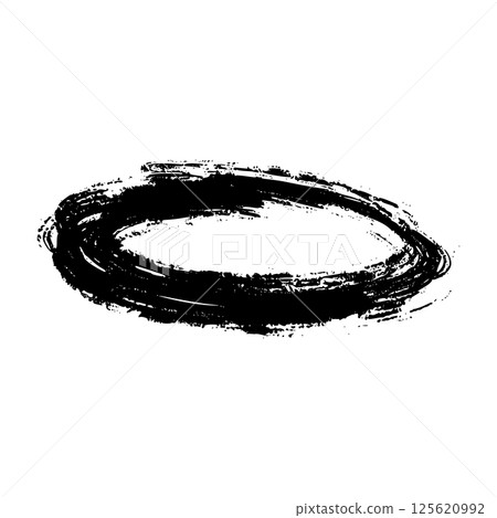 Hand-drawn brush strokes and doodle lines, oval and circular marker highlights, sketchy pen and pencil scribbles for underline or emphasis. Flat vector illustration isolated on white background. 125620992
